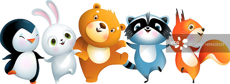 可爱有趣的动物宝宝跳舞图片素材