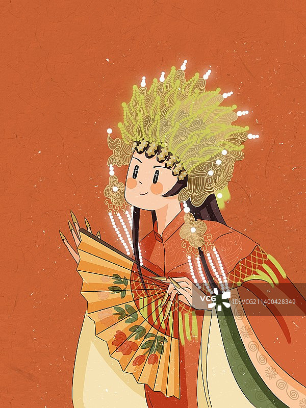 扁平风萌系戏曲头像图片素材