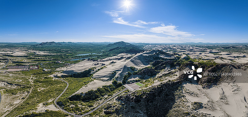 内蒙古赤峰市翁牛特旗玉龙沙湖风光（航拍）图片素材