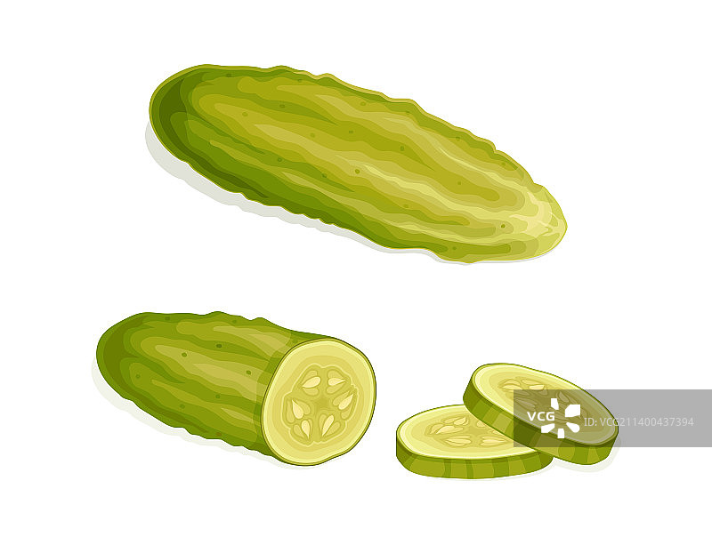 腌黄瓜切片和整根图片素材