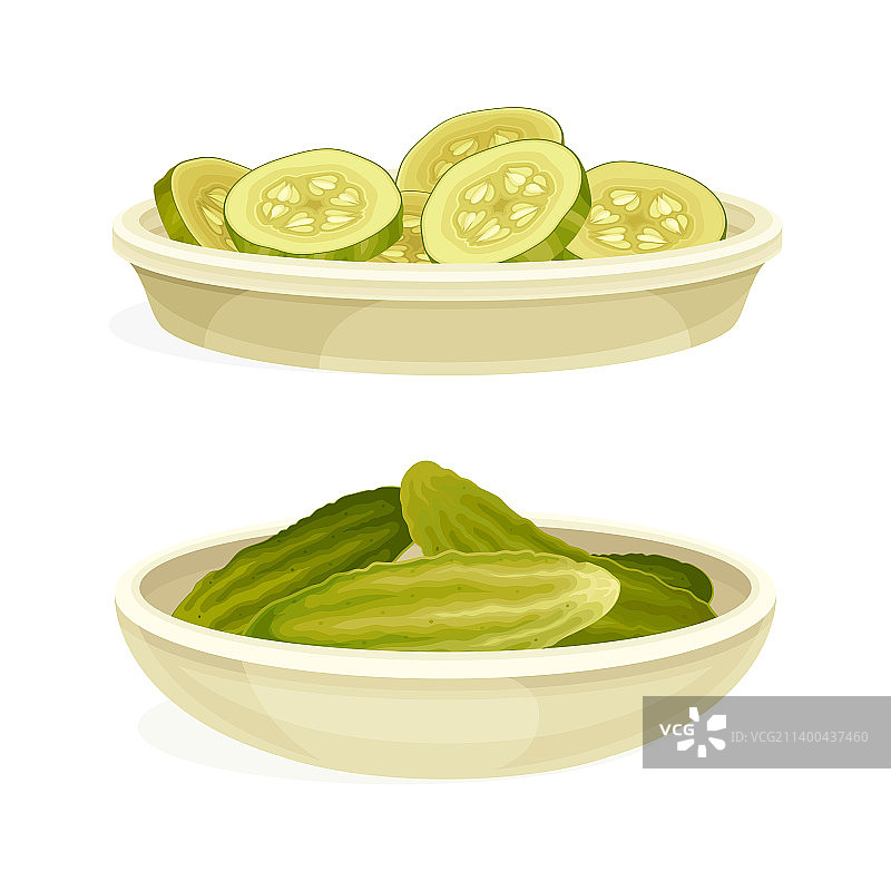 腌黄瓜切片和整根图片素材