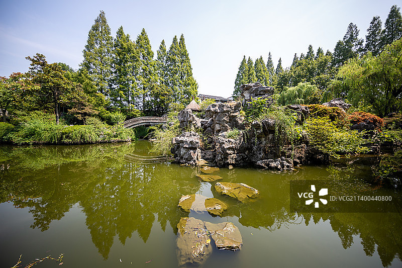 浙江绍兴沈园（东苑）：鹊桥图片素材