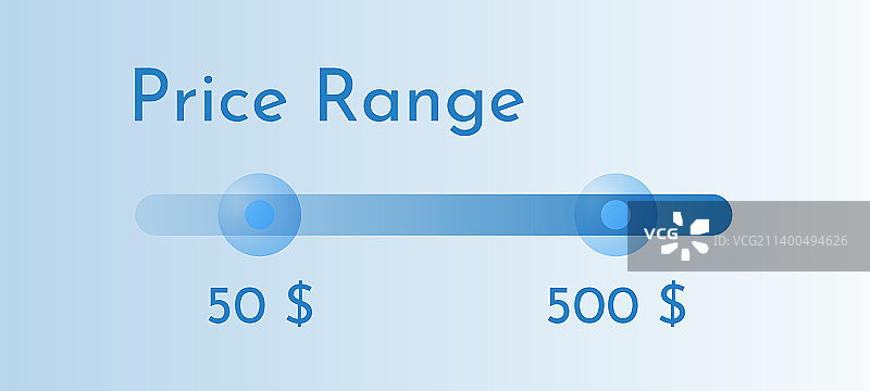 UI ux设计概念的价格范围过滤器图片素材