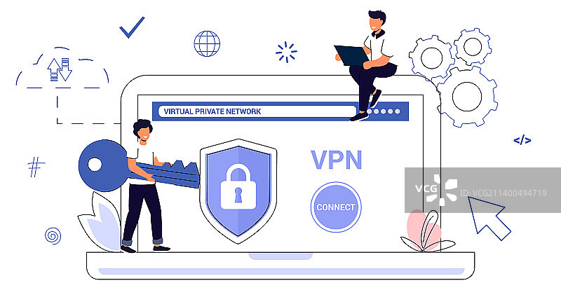 VPN服务概念虚拟专用网络应用图片素材