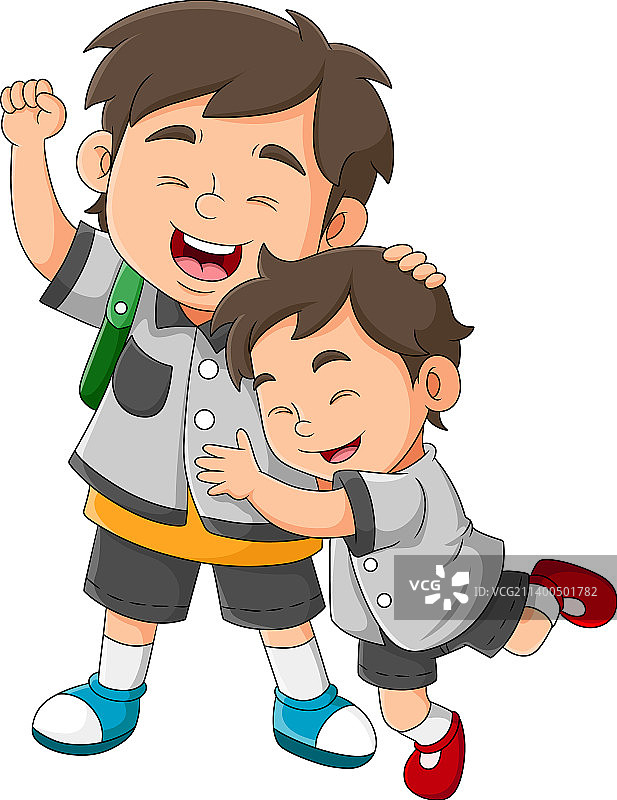 儿子拥抱父亲，非常高兴见到他图片素材