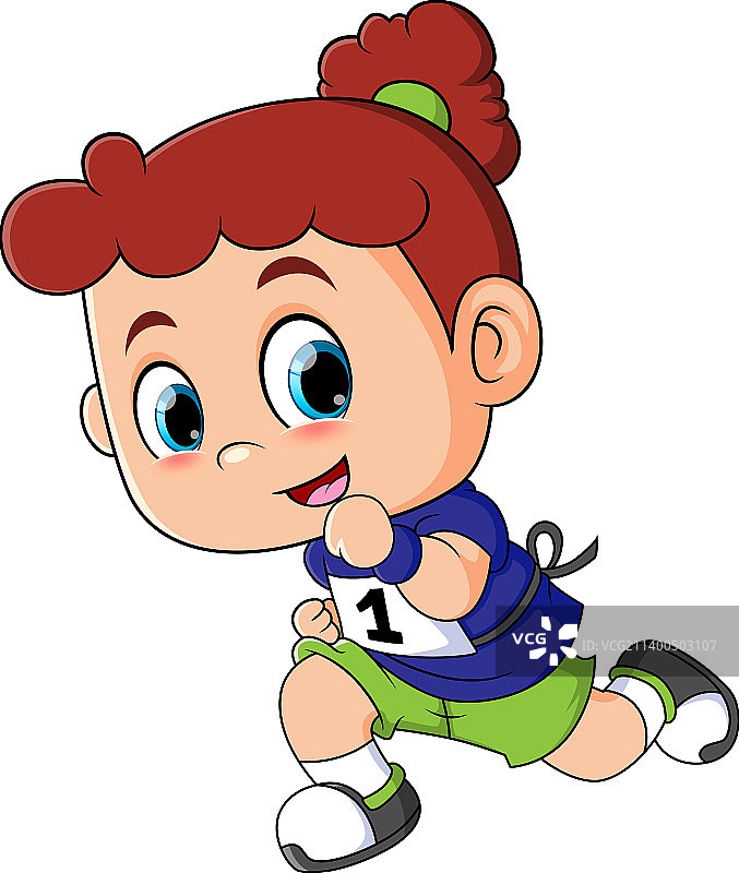 女孩为马拉松努力奔跑图片素材