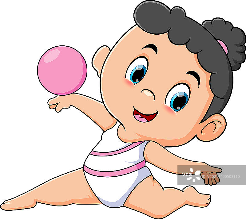 正在进行花样游泳的小女孩图片素材