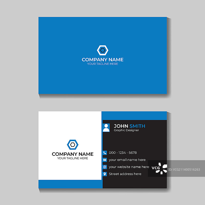 简洁风格的现代商务名片设计模板图片素材