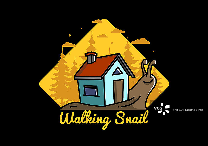 行走的蜗牛和房子设计图片素材