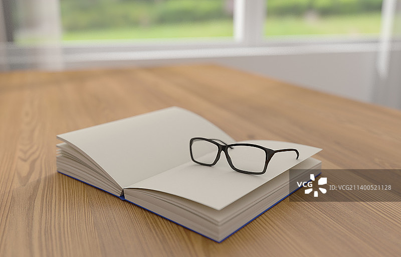 带眼镜的学习场景图片素材
