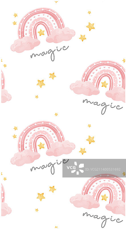 可爱粉色奶牛无缝背景图案图片素材