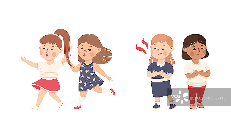 孩子们吵架的行为图片素材