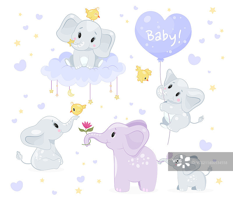 可爱的小象合集图片素材