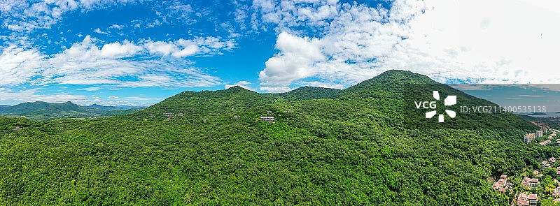 航拍海南三亚亚龙湾热带天堂森林公园全景图 亚龙湾国家旅游度假区图片素材
