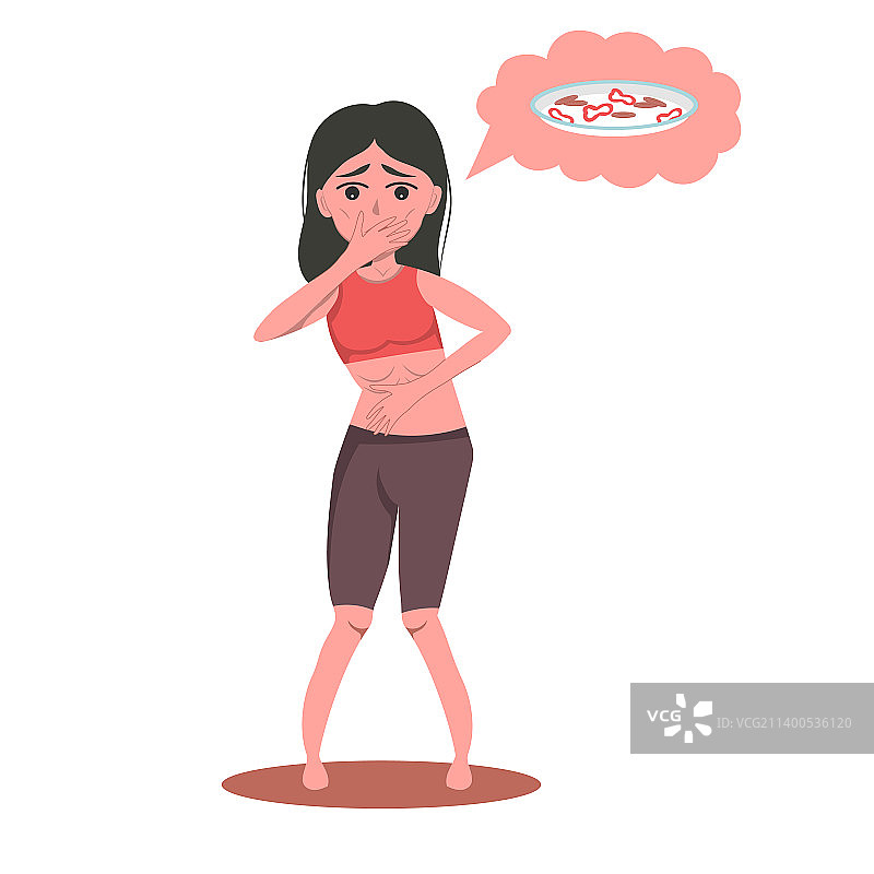 患有厌食症的瘦弱女人图片素材