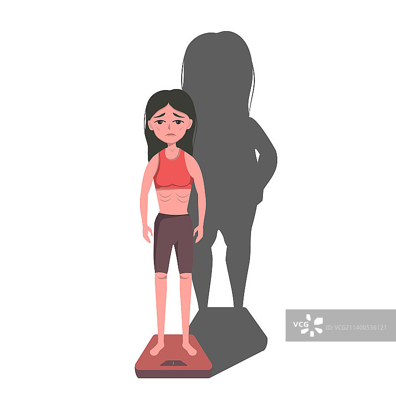 患有厌食症的瘦弱女人图片素材