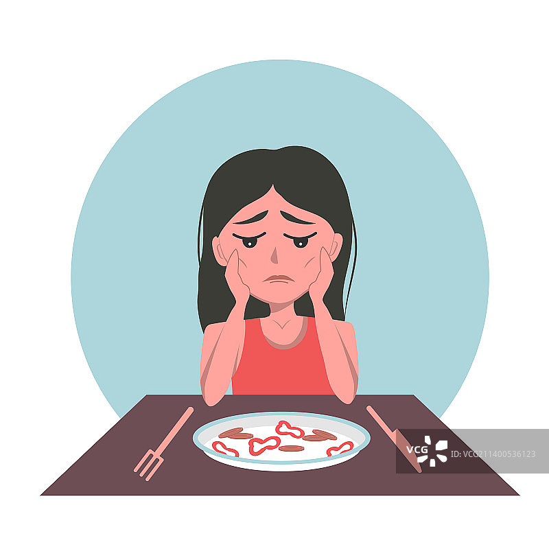 患有厌食症的瘦弱女人图片素材