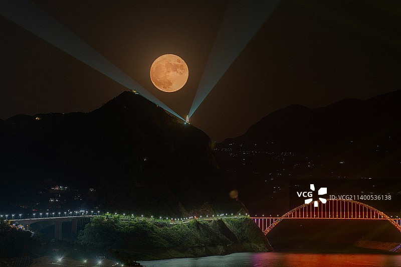 巫峡升明月图片素材