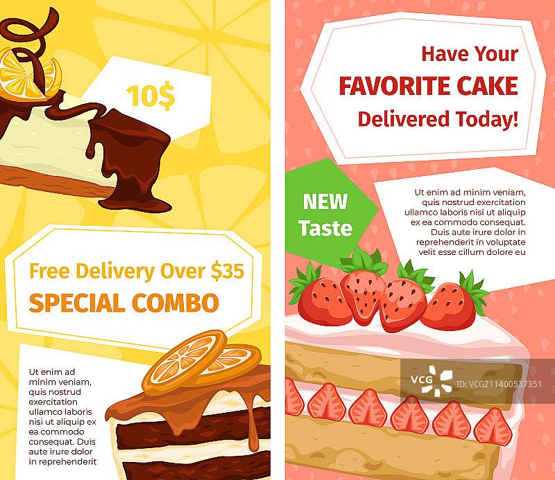 您最喜欢的蛋糕糕点免费送货banner图片素材