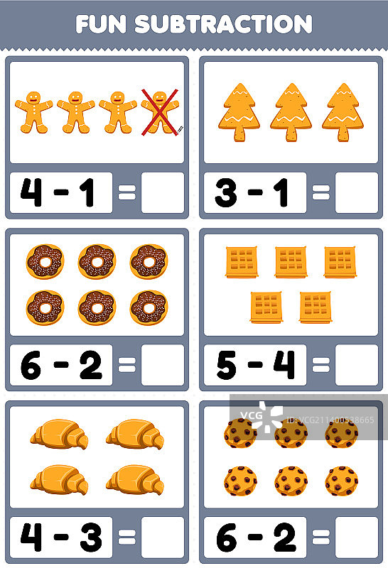 儿童教育游戏：趣味减法图片素材