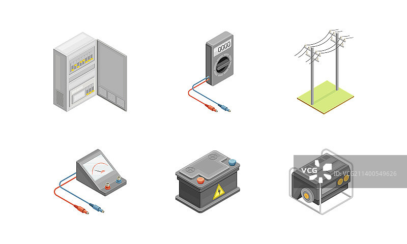 2.5D电力设备组合图片素材