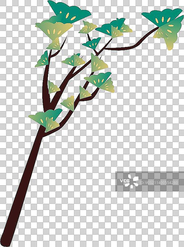 植物树木装饰扁平插画元素图片素材