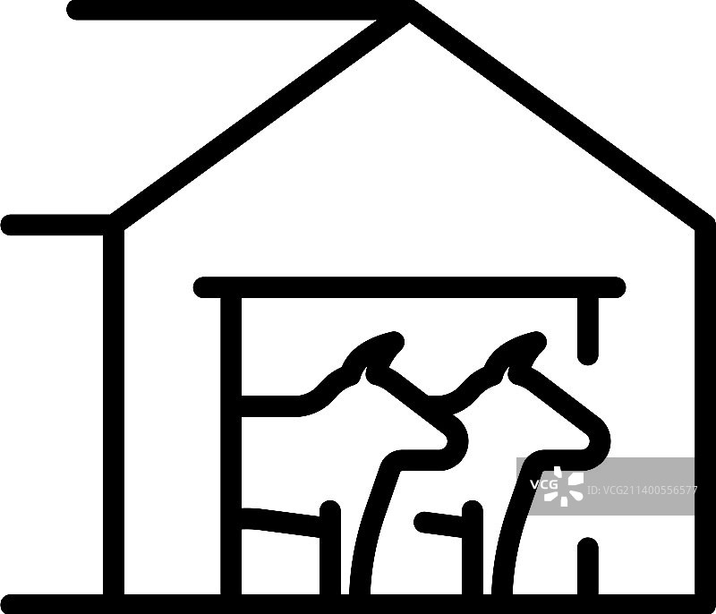 农场奶牛品种轮廓图标图片素材