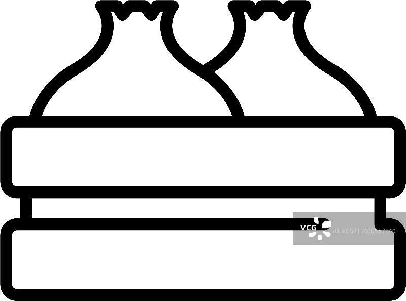 沙拉包包子图标轮廓中国台湾美食图片素材