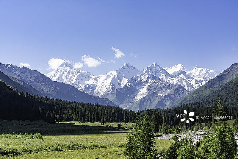 新疆伊犁夏塔旅游景区，夏塔古道风景区图片素材