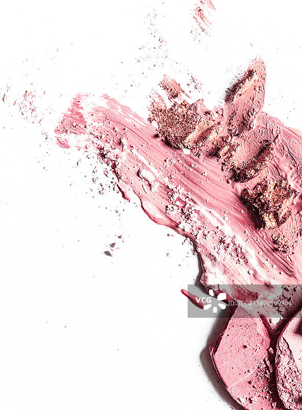 压碎的眼影，粉底液特写图片素材