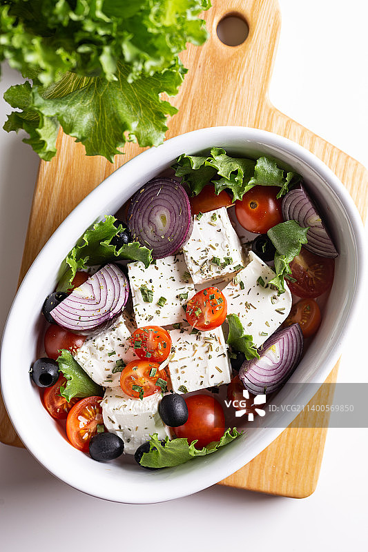 烤希腊羊乳酪晚餐，俄罗斯图片素材