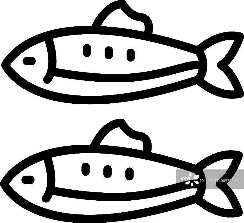 沙丁鱼轮廓图标图片素材