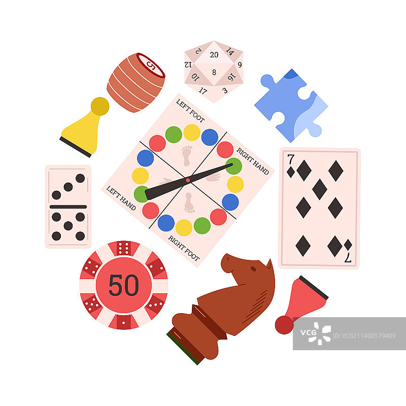 圆形元素扁平风格棋盘游戏图片素材