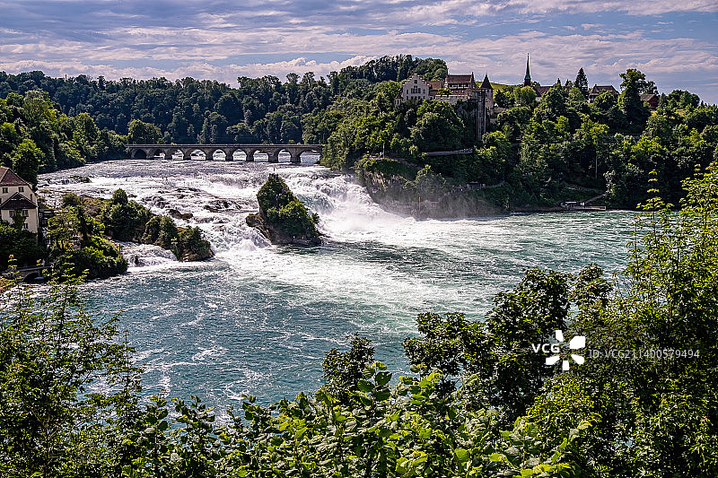 瑞士沙夫豪森河景图片素材
