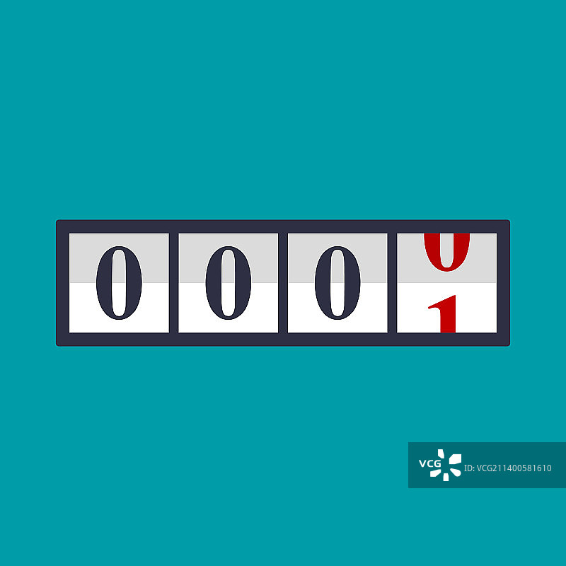 带数字的独立扁平彩色柜台图片素材