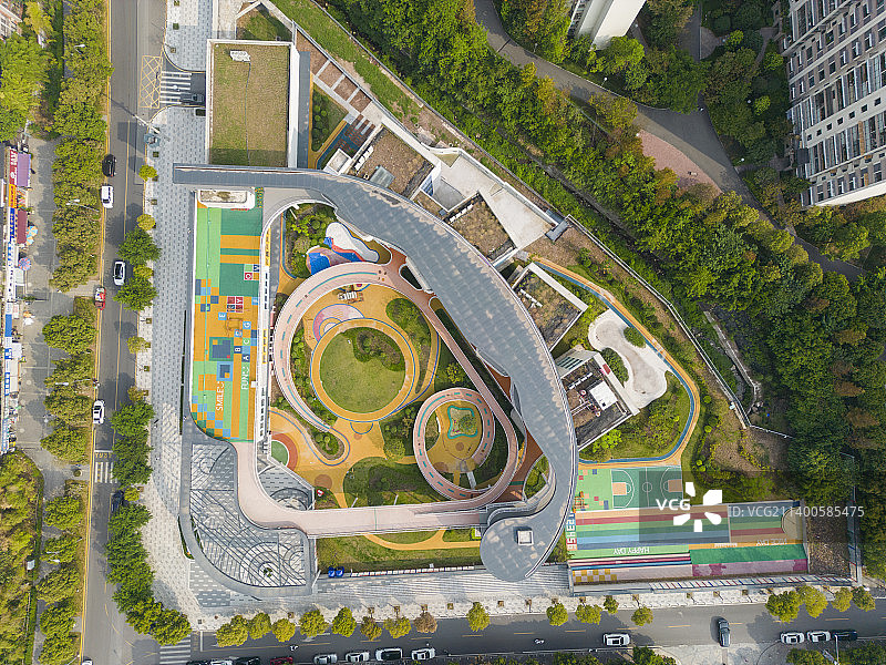重庆北碚正大未来幼儿园城市建筑航拍风景图片素材