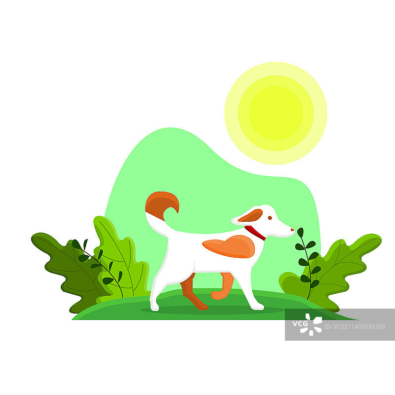 扁平风格的时尚小狗图片素材