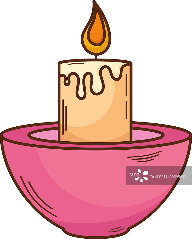 粉色杯子里的蜡烛图片素材