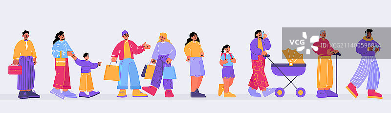 排队等候的人群图片素材