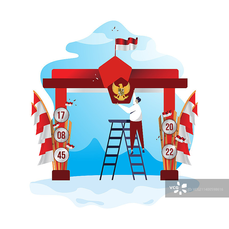 扁平风格的加普拉或门装饰图片素材