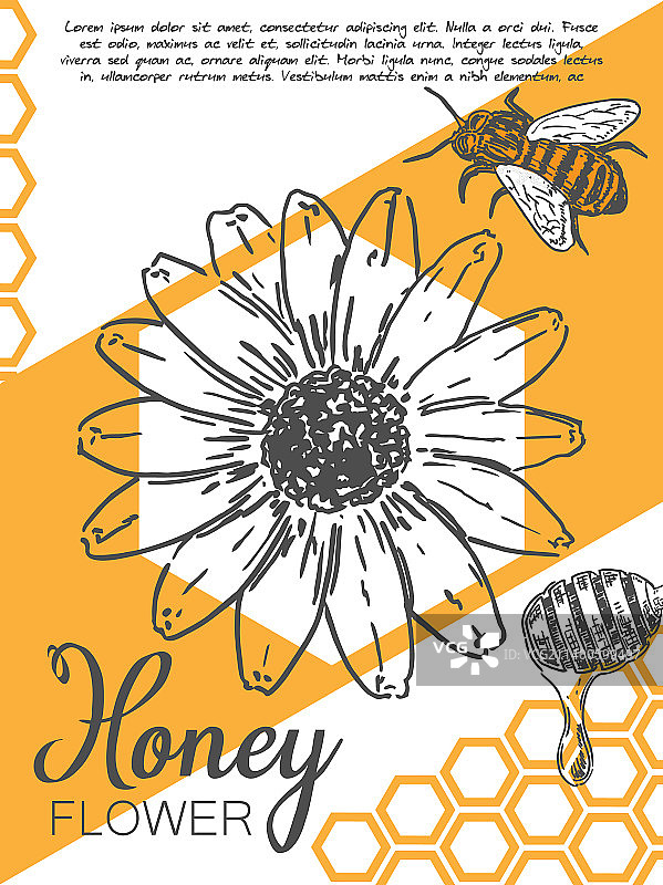 蜂蜜农场促销卡设计图片素材