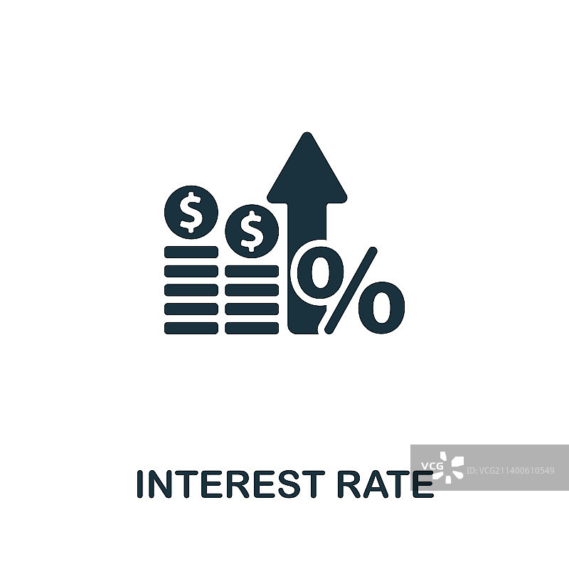 利率图标单色简约线条素材图片素材