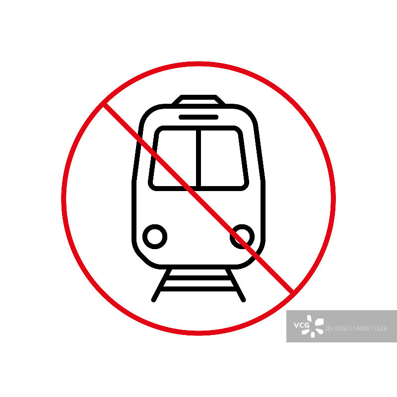 禁止乘车黑色线条图标铁路运输图片素材
