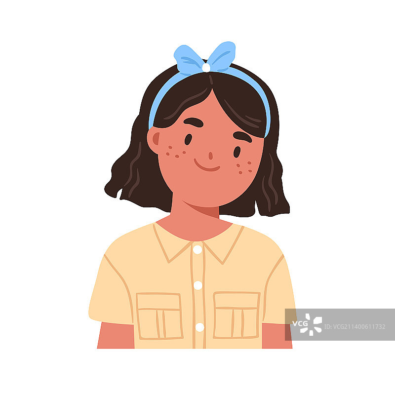 快乐女孩的可爱微笑面部特写图片素材