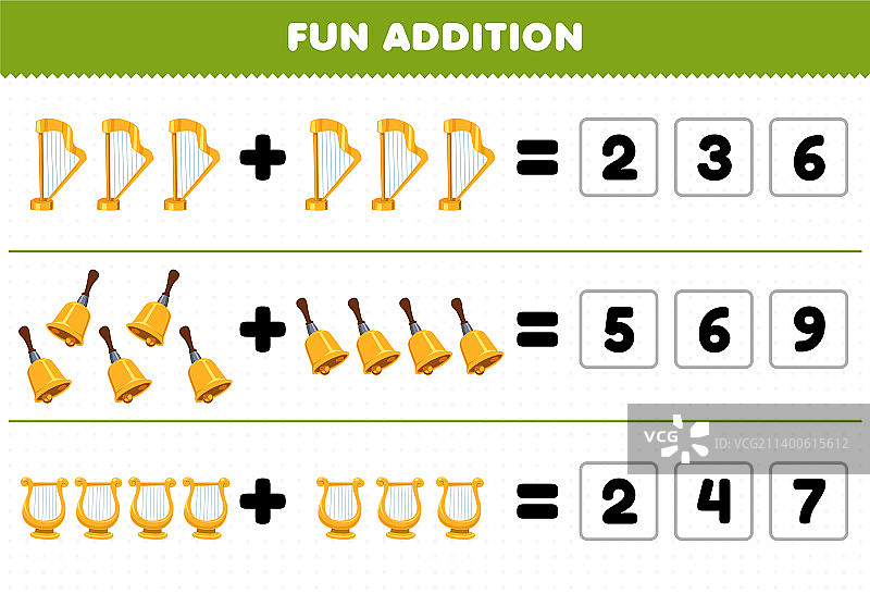 儿童趣味加法教育游戏图片素材