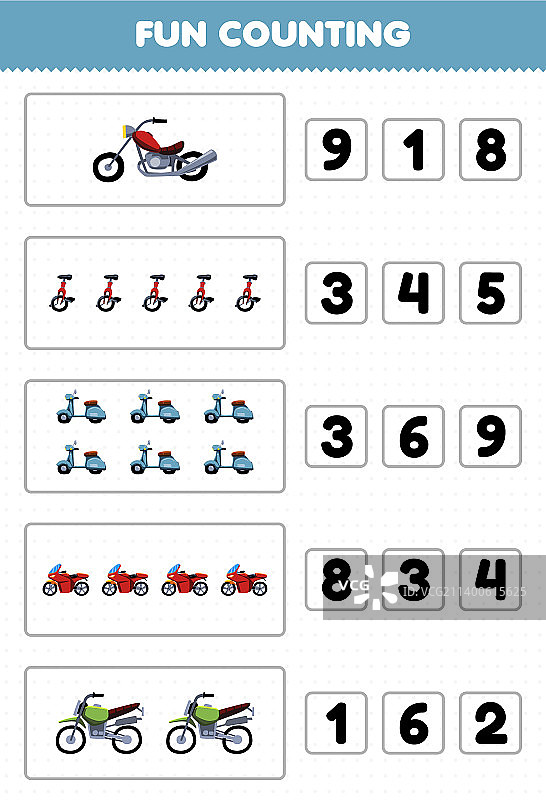 儿童趣味计数教育游戏图片素材