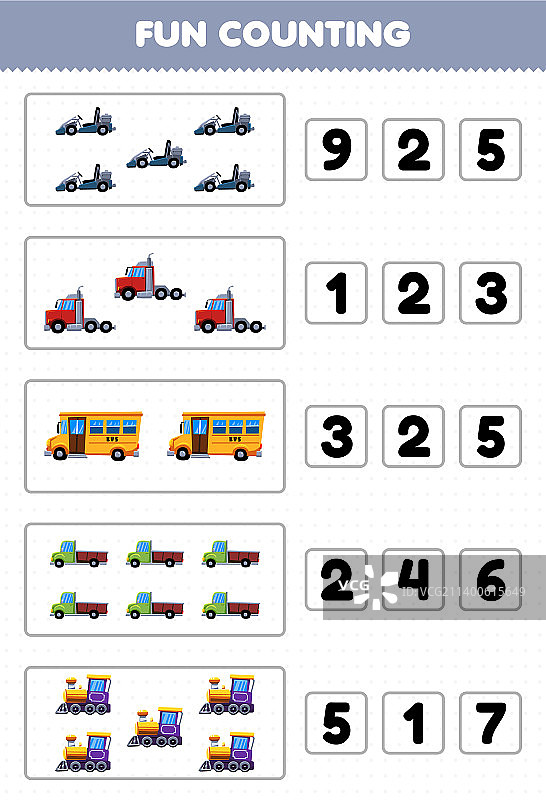 儿童趣味计数教育游戏图片素材