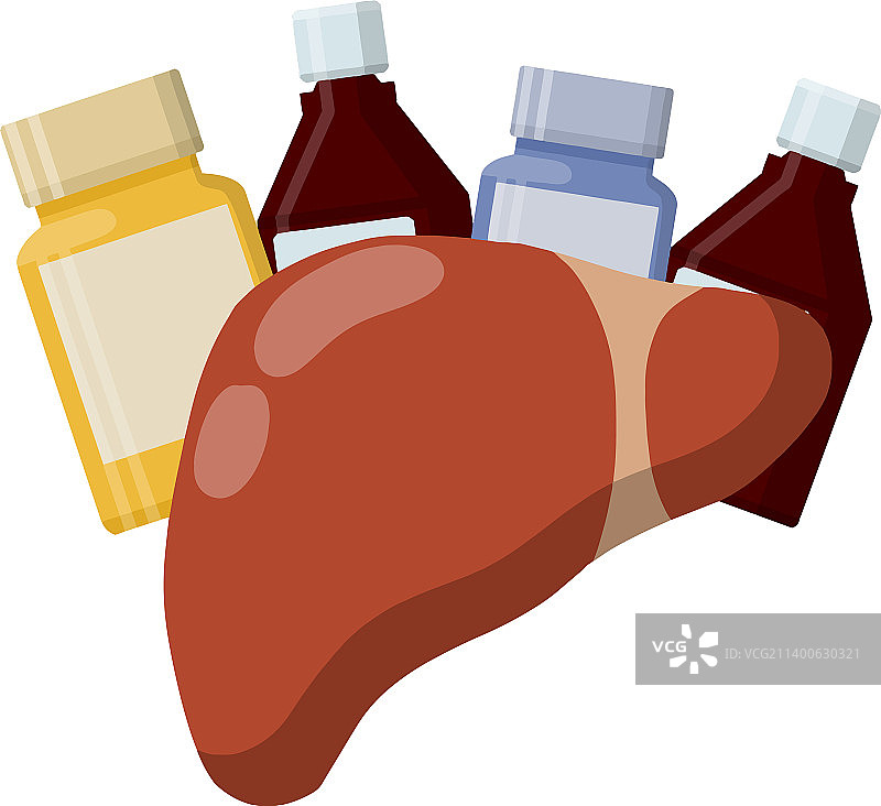 肝脏和药物包装图片素材