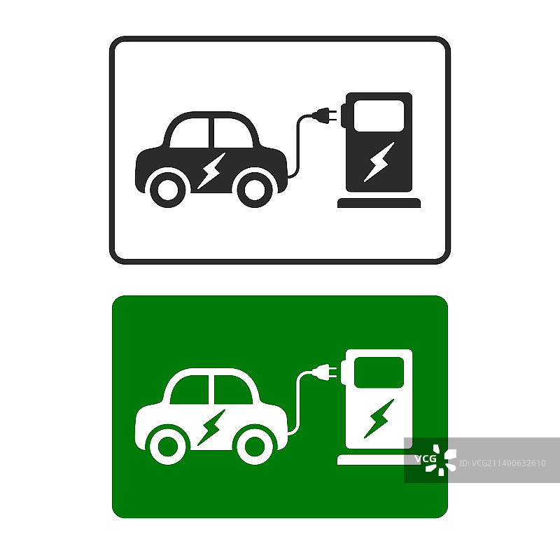 电动汽车充电站路标模板图片素材