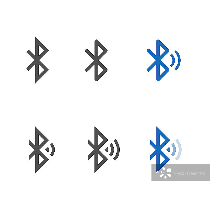 蓝牙图标集，孤立连接标志图片素材